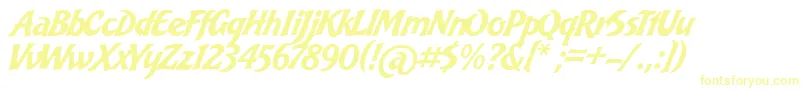 BakeryScript Font – Yellow Fonts on White Background
