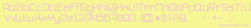Io-fontti – vaaleanpunaiset fontit keltaisella taustalla