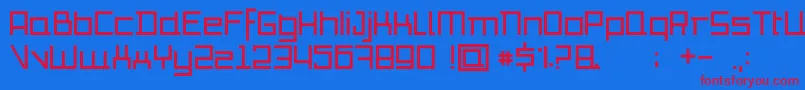 フォントIo – 赤い文字の青い背景