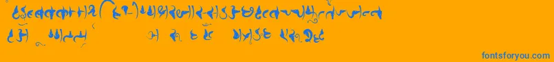 Bhains Font – Blue Fonts on Orange Background