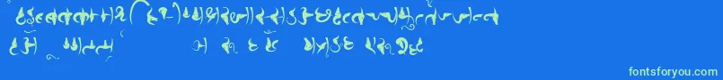 Bhains Font – Green Fonts on Blue Background