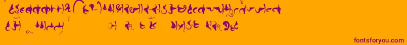 Bhains-Schriftart – Violette Schriften auf orangefarbenem Hintergrund