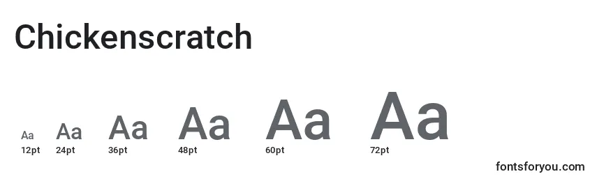 Размеры шрифта Chickenscratch