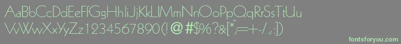 K791GeometricalLightRegular Font – Green Fonts on Gray Background