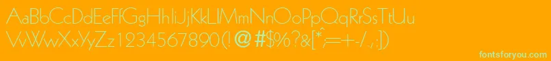 K791GeometricalLightRegular Font – Green Fonts on Orange Background