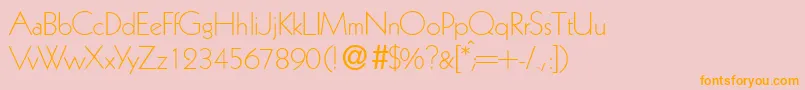 K791GeometricalLightRegular Font – Orange Fonts on Pink Background