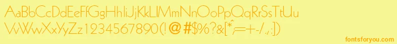 K791GeometricalLightRegular Font – Orange Fonts on Yellow Background