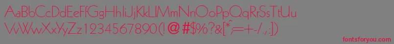 K791GeometricalLightRegular Font – Red Fonts on Gray Background