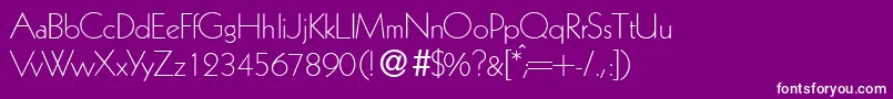 K791GeometricalLightRegular Font – White Fonts on Purple Background