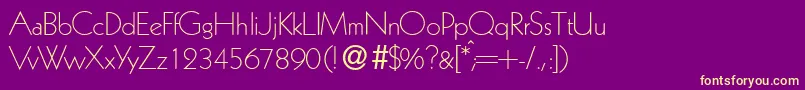 K791GeometricalLightRegular Font – Yellow Fonts on Purple Background