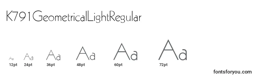 Размеры шрифта K791GeometricalLightRegular