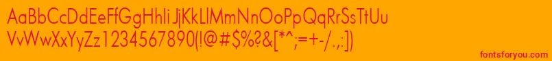 フォントFuturnr – オレンジの背景に赤い文字