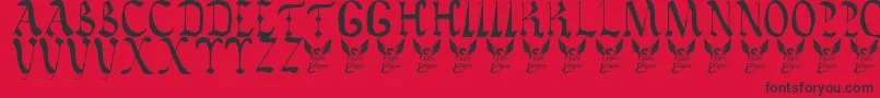 fuente VaticanRoughLetters8thC – Fuentes Negras Sobre Fondo Rojo