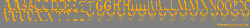 VaticanRoughLetters8thC-Schriftart – Orangefarbene Schriften auf grauem Hintergrund