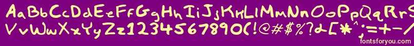 ChildsPlay Font – Yellow Fonts on Purple Background