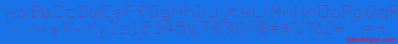 Proxy2-fontti – punaiset fontit sinisellä taustalla