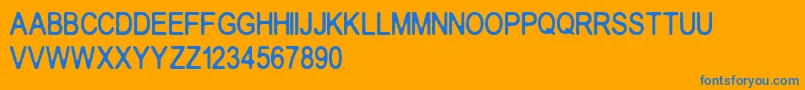 Crakos Font – Blue Fonts on Orange Background