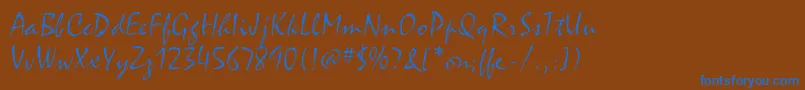 フォントMistralitcTtLight – 茶色の背景に青い文字