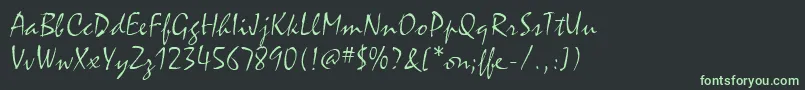 MistralitcTtLight-fontti – vihreät fontit mustalla taustalla