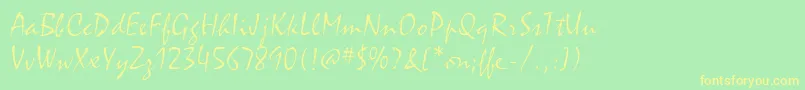 MistralitcTtLight Font – Yellow Fonts on Green Background