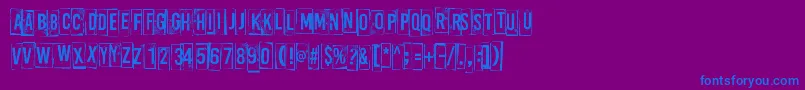 フォントABoxFor3 – 紫色の背景に青い文字