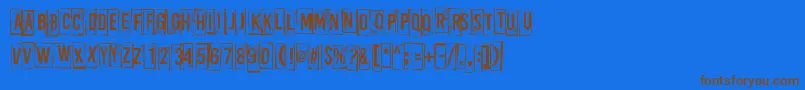ABoxFor3 Font – Brown Fonts on Blue Background