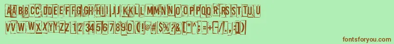 Шрифт ABoxFor3 – коричневые шрифты на зелёном фоне