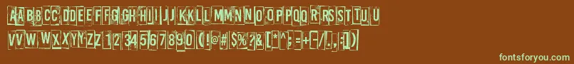 ABoxFor3 Font – Green Fonts on Brown Background