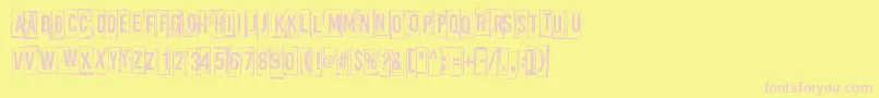 ABoxFor3-Schriftart – Rosa Schriften auf gelbem Hintergrund