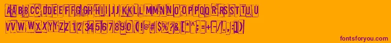 Fonte ABoxFor3 – fontes roxas em um fundo laranja