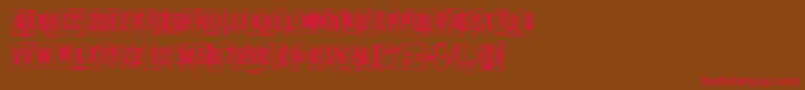 ABoxFor3-Schriftart – Rote Schriften auf braunem Hintergrund