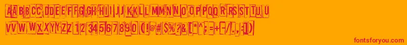 ABoxFor3-Schriftart – Rote Schriften auf orangefarbenem Hintergrund