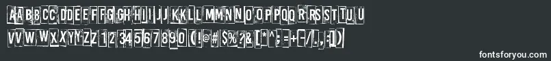 ABoxFor3-fontti – valkoiset fontit mustalla taustalla