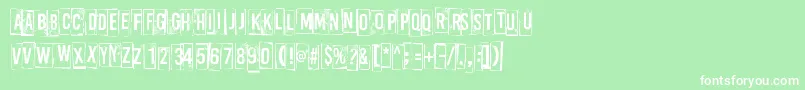 ABoxFor3-Schriftart – Weiße Schriften auf grünem Hintergrund