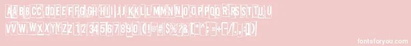 Fonte ABoxFor3 – fontes brancas em um fundo rosa