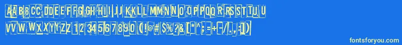 ABoxFor3 Font – Yellow Fonts on Blue Background