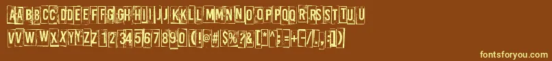 ABoxFor3 Font – Yellow Fonts on Brown Background