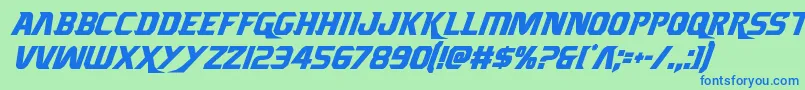Borgsquadcondital Font – Blue Fonts on Green Background