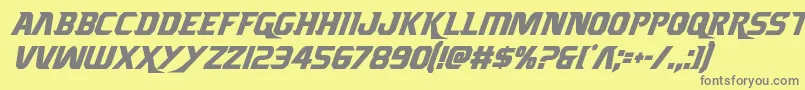 フォントBorgsquadcondital – 黄色の背景に灰色の文字