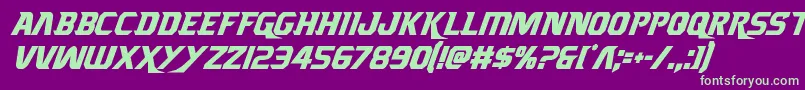 Шрифт Borgsquadcondital – зелёные шрифты на фиолетовом фоне