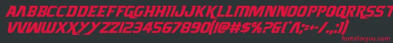 フォントBorgsquadcondital – 黒い背景に赤い文字