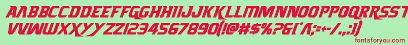 Borgsquadcondital Font – Red Fonts on Green Background