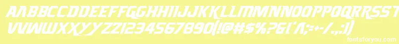 Шрифт Borgsquadcondital – белые шрифты на жёлтом фоне