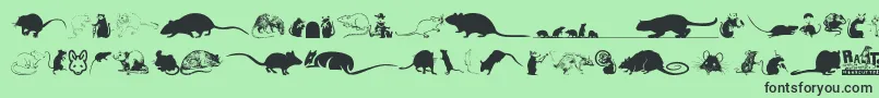 フォントRats – 緑の背景に黒い文字