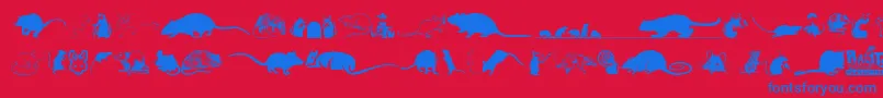 Rats Font – Blue Fonts on Red Background