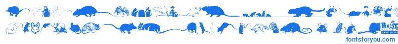 Rats Font – Blue Fonts on White Background