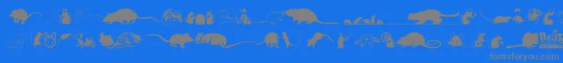 Rats Font – Gray Fonts on Blue Background