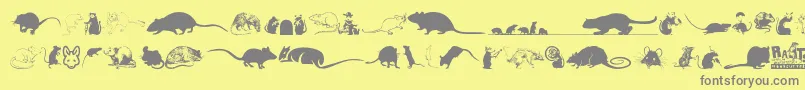 Fonte Rats – fontes cinzas em um fundo amarelo