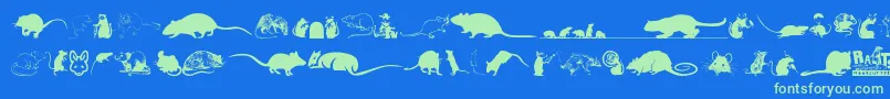 Rats-Schriftart – Grüne Schriften auf blauem Hintergrund