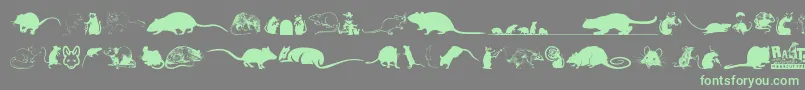 Rats Font – Green Fonts on Gray Background